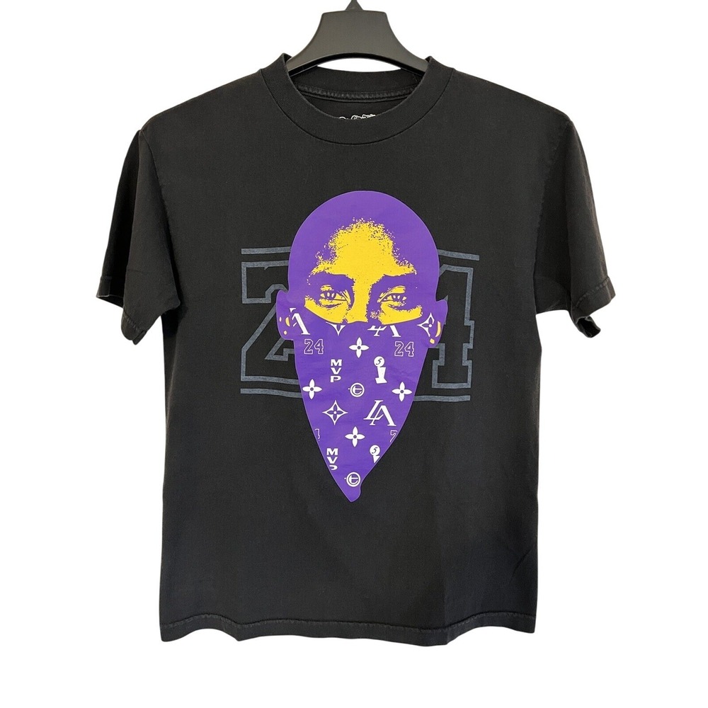 Kobe Bryant MOST WANTED Black TERUO ARTISTRY T-Shirt LA Lakers Med Bandana RARE‎